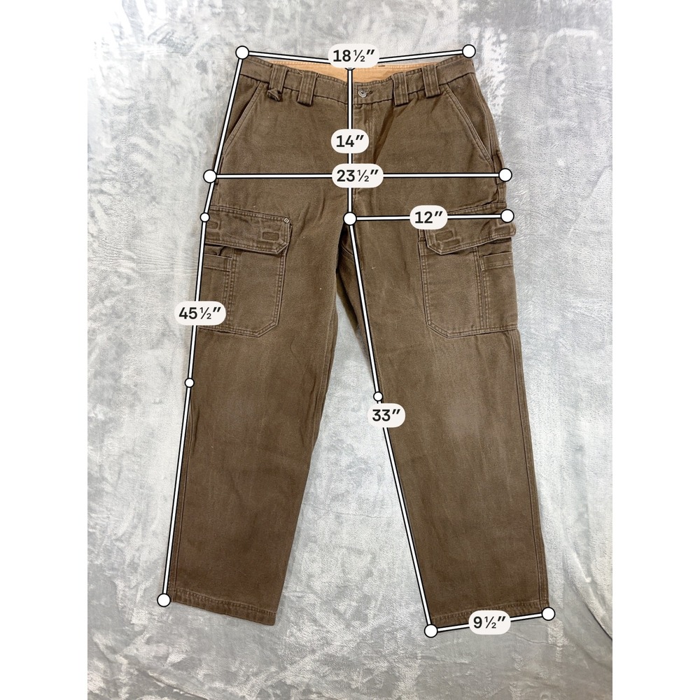 Duluth Trading Co Relaxed Fit Cargo Work Pants Mens Size 38x36 Brown Workwear - Picture 4 of 5